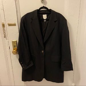 Linen oversized black blazer SIZE M